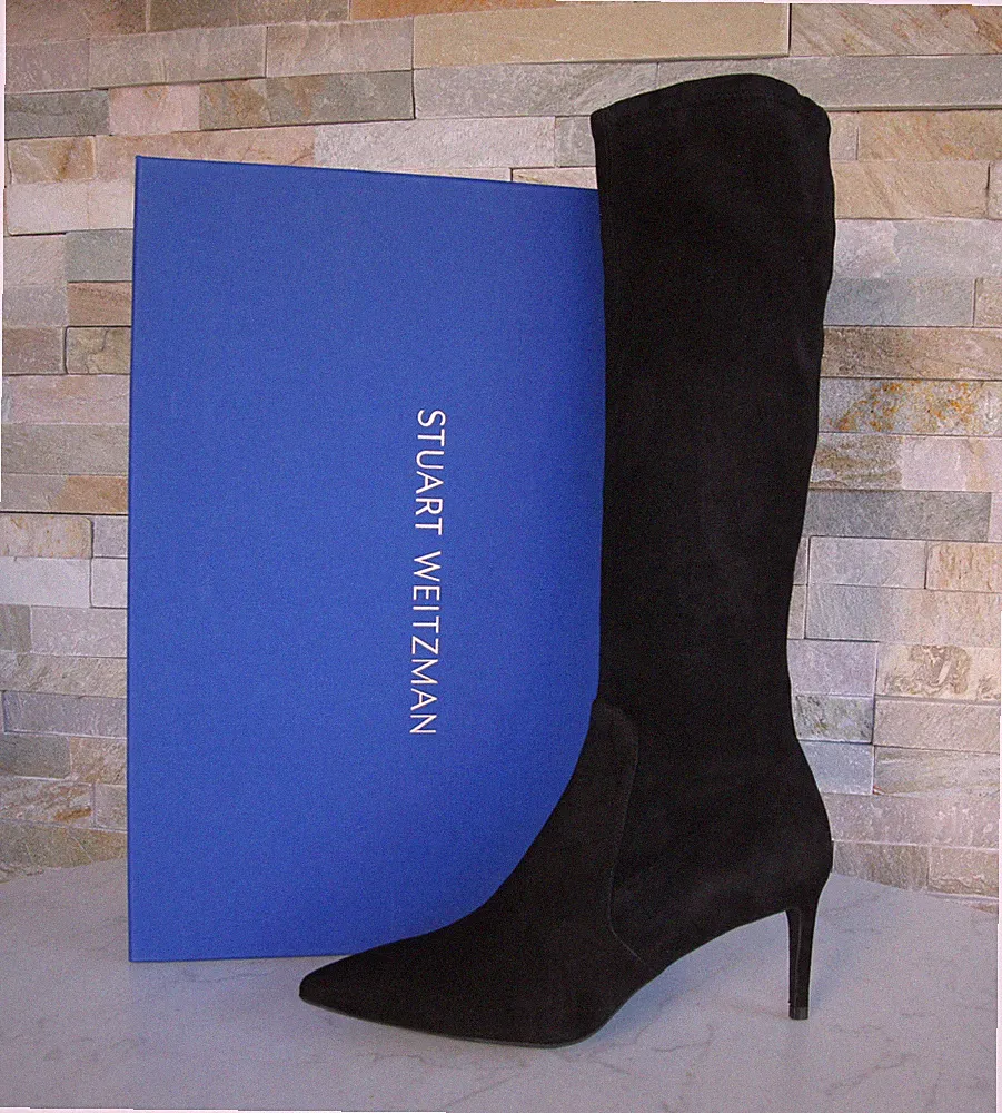 Stuart Weitzman EU 35,5 Stiefel Boots Stretch schwarz suede neu ehem UVP 775 €
