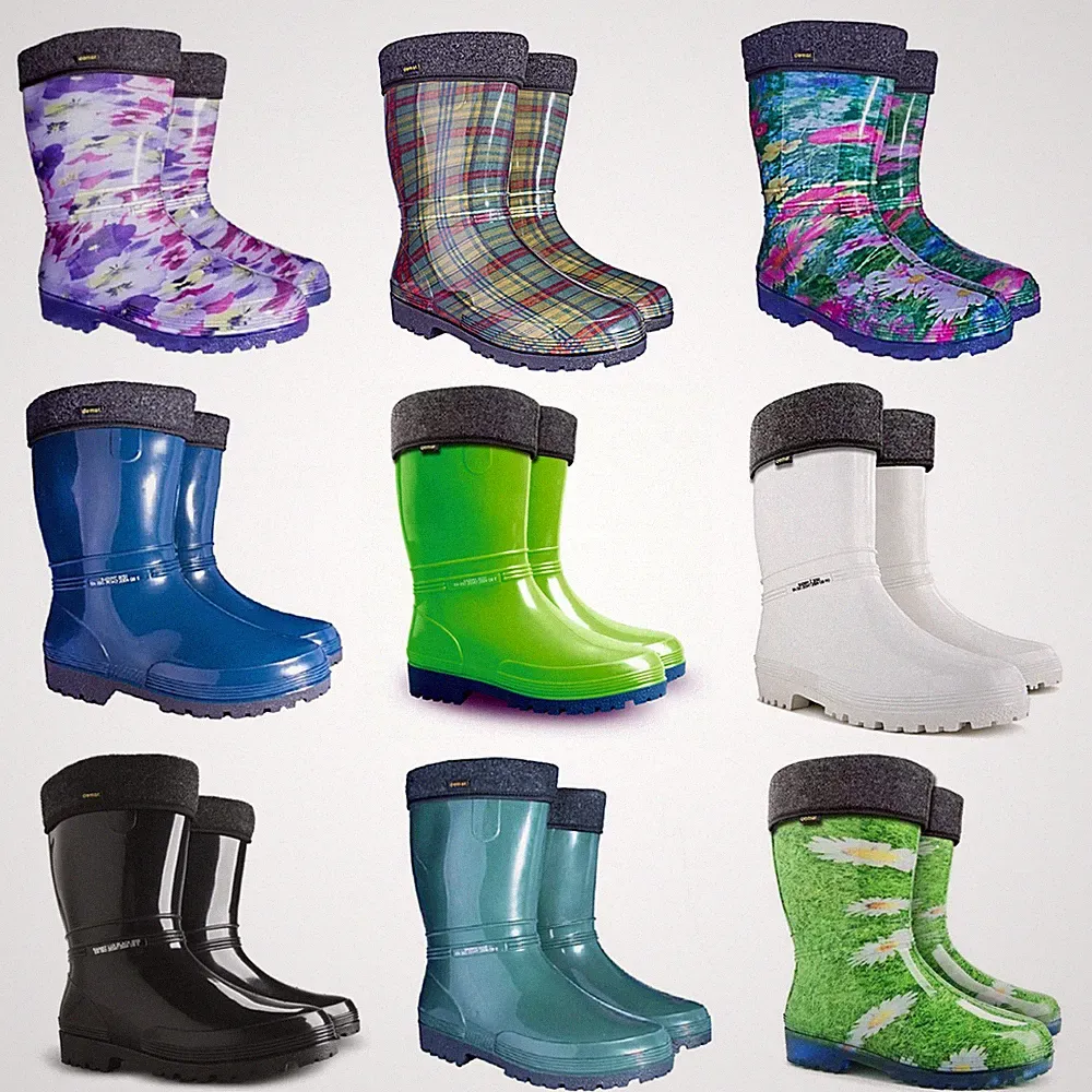 Stylische Muster GUMMI Damen Gummistiefel Print Design Wasserdicht Gummistiefel
