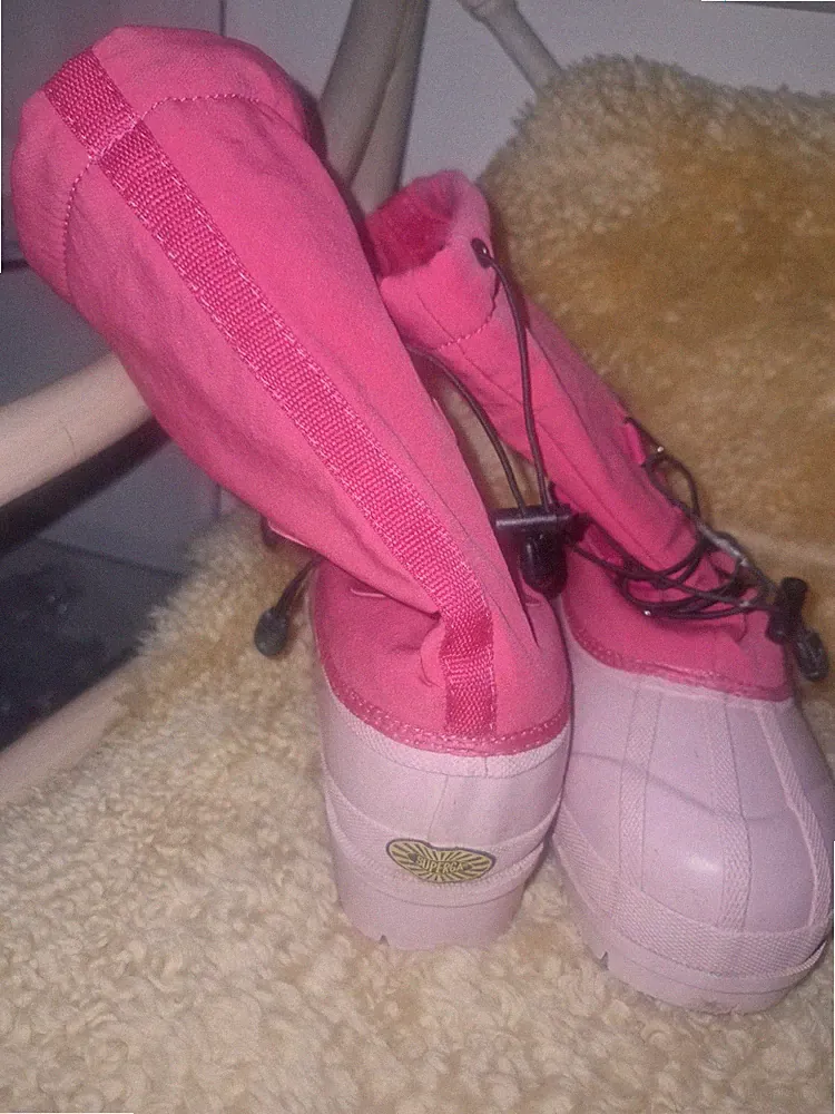 Superga Alpina Schneestiefel 36 Retro Winterstiefel Gummi Textil pink.