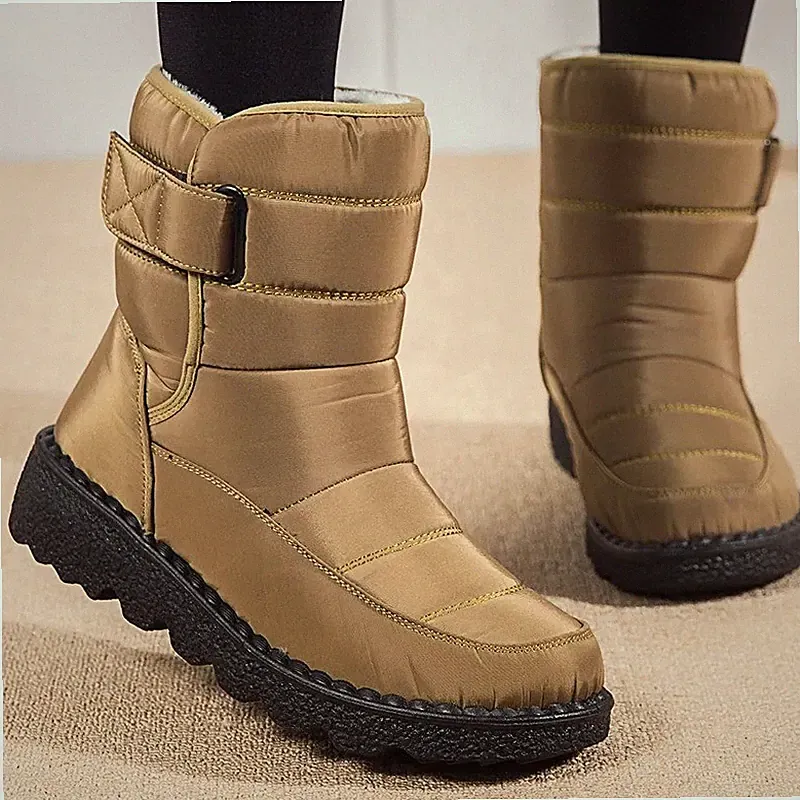 Superwarme Damen Schneestiefel, Kurzer Winter Pelzstiefel.