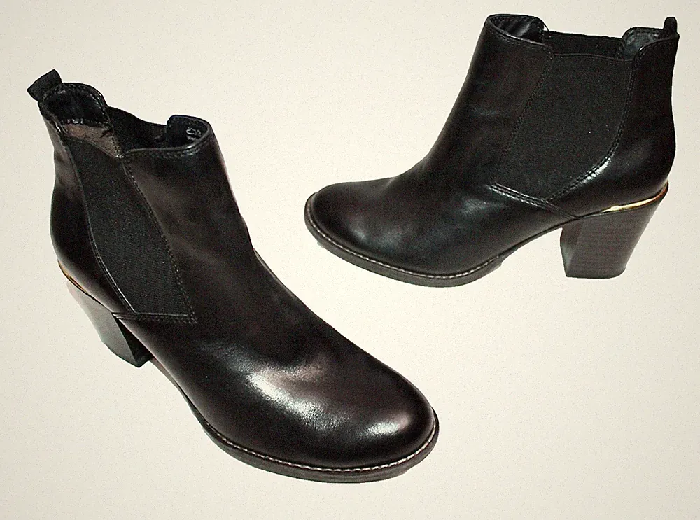 TAMARIS CHELSEA BOOTS DAMENSTIEFEL STIEFELETTEN SCHWARZ ECHTLEDER #101-77#