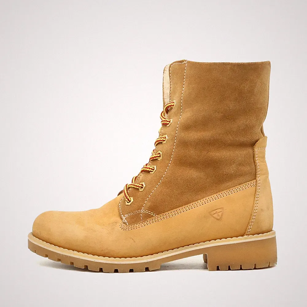 Tamaris Damen Active Boots Braun Beige Veloursleder Warmfutter Stiefel EU 40