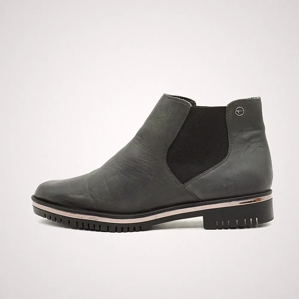 Tamaris Damen Chelsea Boot Stiefeletten schwarz Leder Classic Boots EU 40