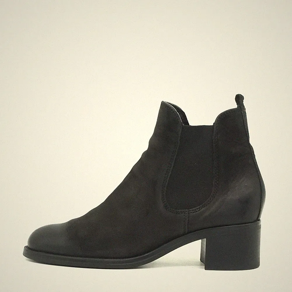 Tamaris Damen Chelsea Boot Stiefeletten Schwarz Leder Comfort Boots EU 38