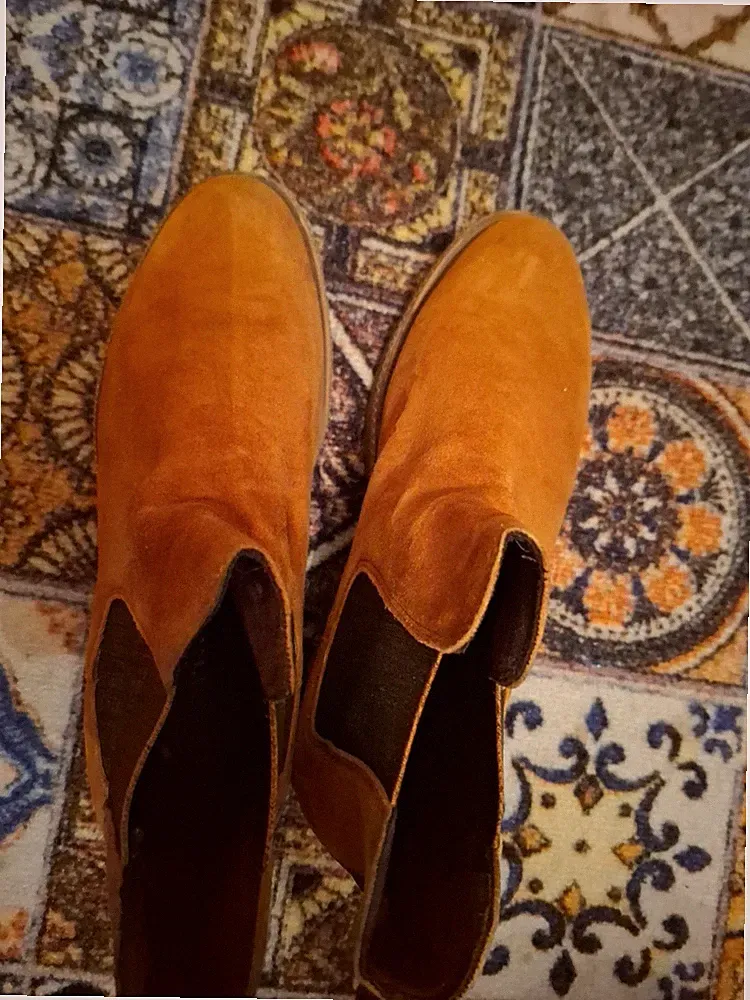 Tamaris Damen Chelsea Boots Stiefeletten Orange Leder Sohle Classics EU 39