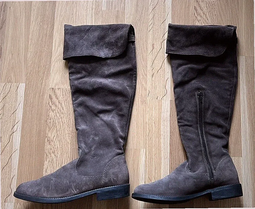 Tamaris Damen Overknee Stiefel Reißverschluss Braun Leder Gr40