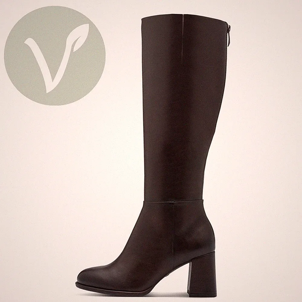 Tamaris Damen Stiefel 25515 Braun - Vegan, Fußbett, Blockabsatz, Anti-Rutsch
