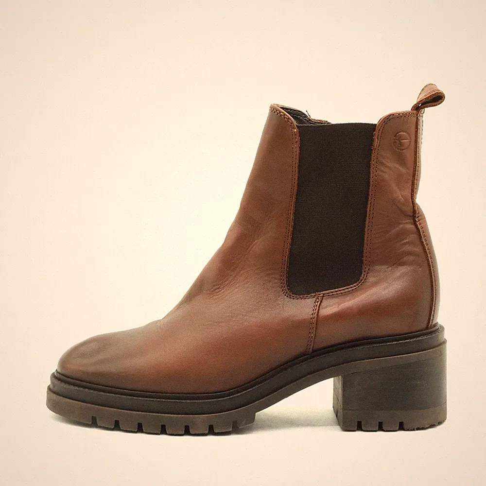 Tamaris Damen Stiefel EU 36 Chelsea Braun Leder Knöchel Atmungsaktiv Classics