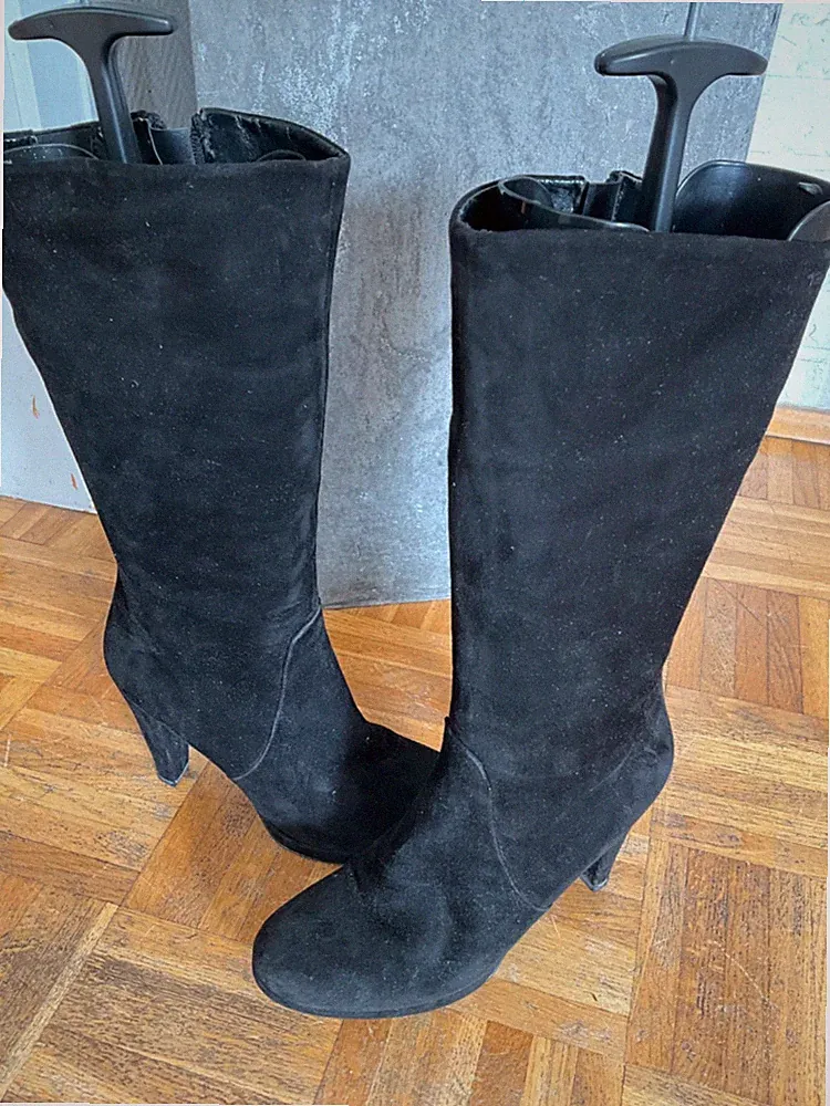 Tamaris Damen Stiefel Schwarz Wildleder , Gr. 40