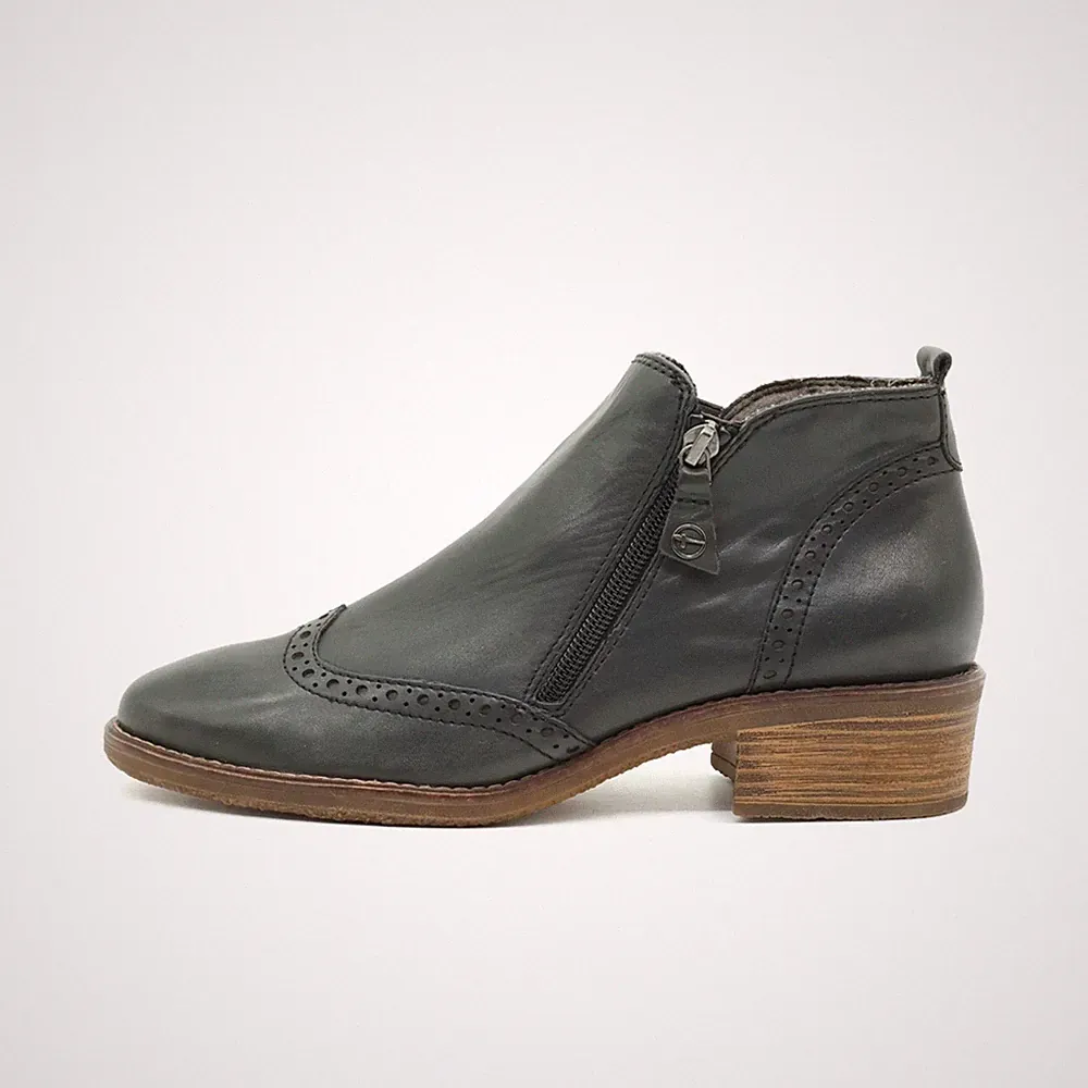 Tamaris Damen Stiefelette Brogue Akzent Bootie Schwarz Bequem Classic EU 38