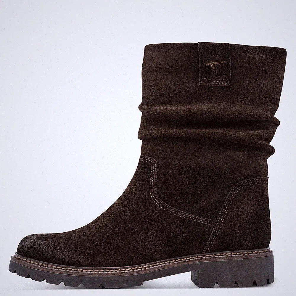 Tamaris Damen Stiefeletten 25410 Mocca Braun - Velourleder und Touch-it Fußbett