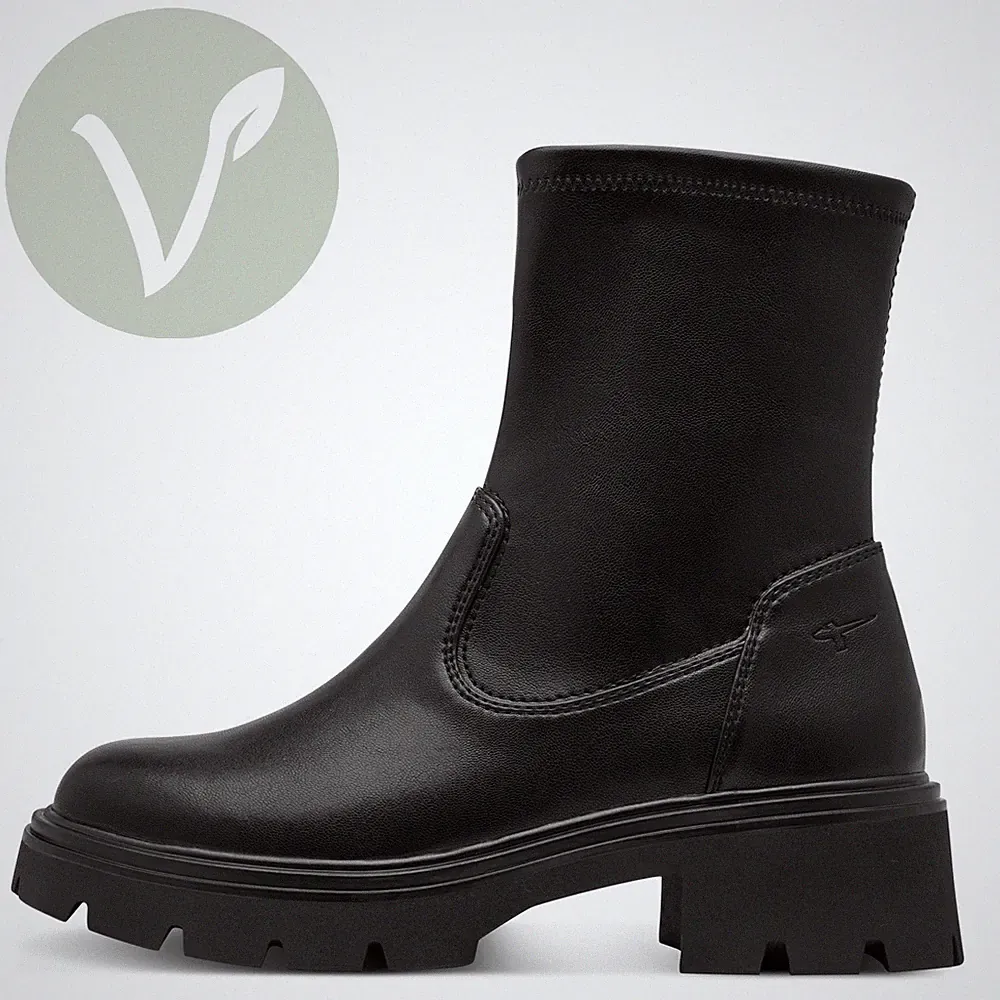 Tamaris Damen Stiefeletten 25416 Schwarz - Touch-it mit Wechselfußbett, Vegan