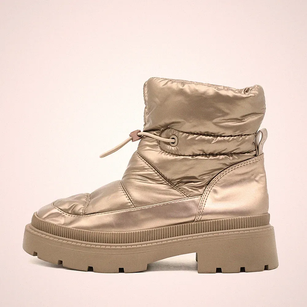 Tamaris Damen Winterstiefel Metallic Boots Gold Comfort Stiefeletten EU 37