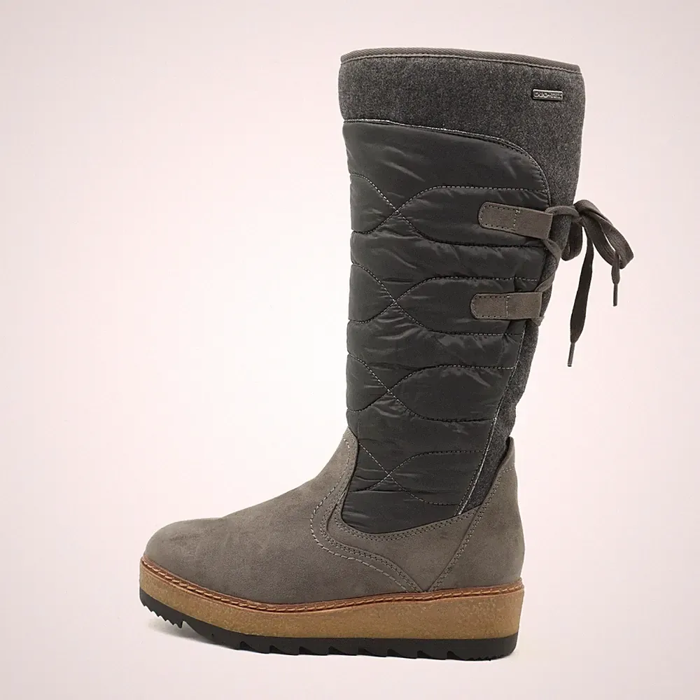 Tamaris Damen Winterstiefel Stiefel Grau Knieschaft Warmfutter EU 38