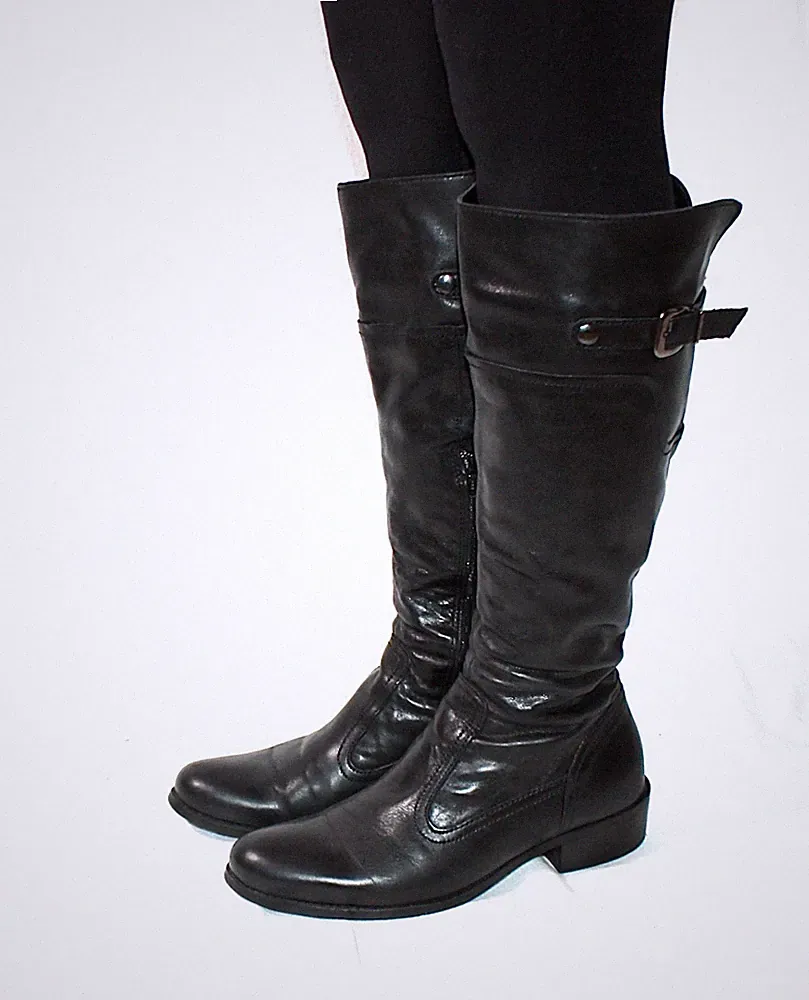 TAMARIS DAMENSTIEFEL WINTERSTIEFEL BOOTS SCHWARZ ECHTLEDER 38 #10-11#