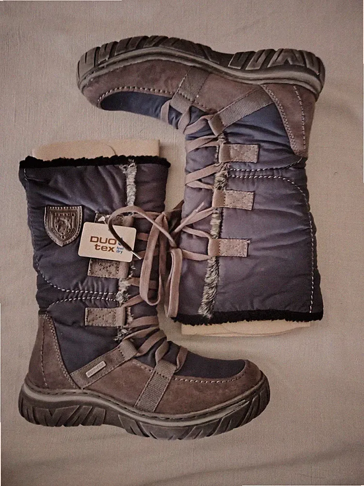 Tamaris DUO TEX Schnee Stiefel gefüttert WINTER Boots anthrazit braun Gr. 40