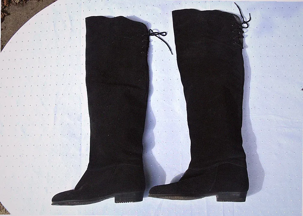 Tamaris Everest Overknee Stiefel Wildleder Schwarz Schnürung Boots Gr 36 Top