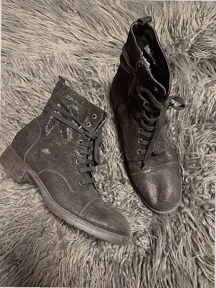 TAMARIS GLITZER STIEFELETTE SCHWARZ GR 40 GEFÜTTERT TOLLE DETAILS