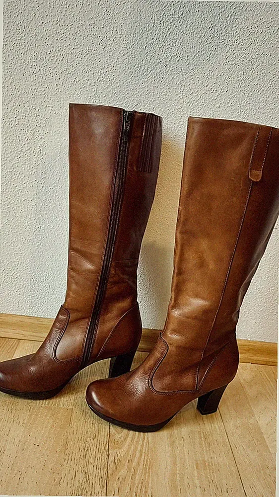 Tamaris Stiefel 37 Echtleder Braun Cognac