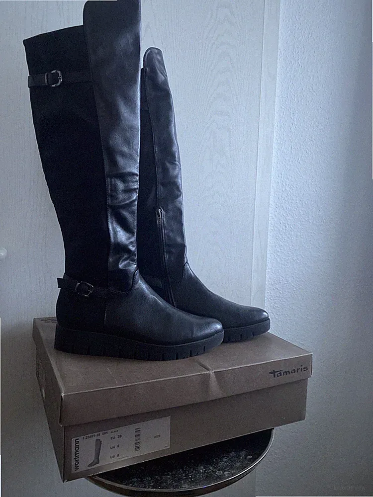 Tamaris Stiefel 👢 Gr 39 Schwarz 👍1xgetragen mit Schönheitsfehler 😉