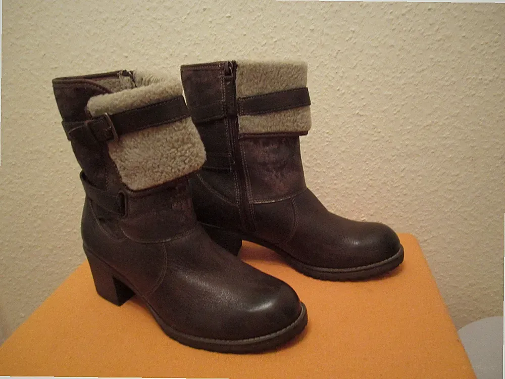 Tamaris Stiefel Leder Damen braun warm gefüttert Gr. 40 wenig getragen wie neu