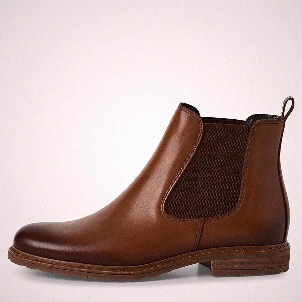 Tamaris Stiefeletten Schlupfstiefel Chelsea Boots braun nut Leder 25056