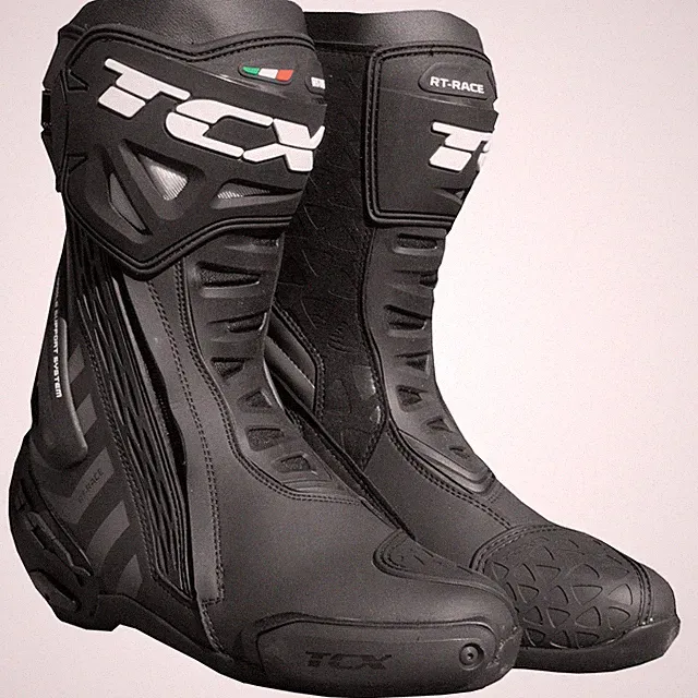 TCX RT-Race Motorradstiefel Herren Schwarz/Dunkelgrau Motorrad Stiefel
