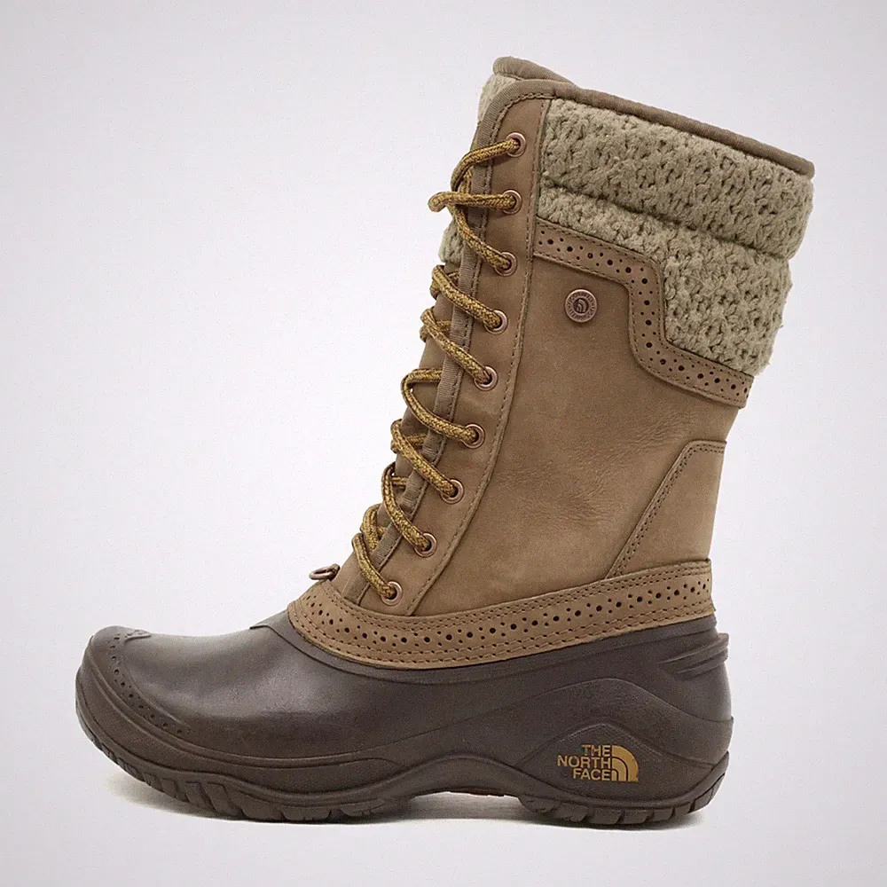 THE NORTH FACE Damen NF00CVX2 Stiefel Braun Leder Kunstfell Winterstiefel EU 38