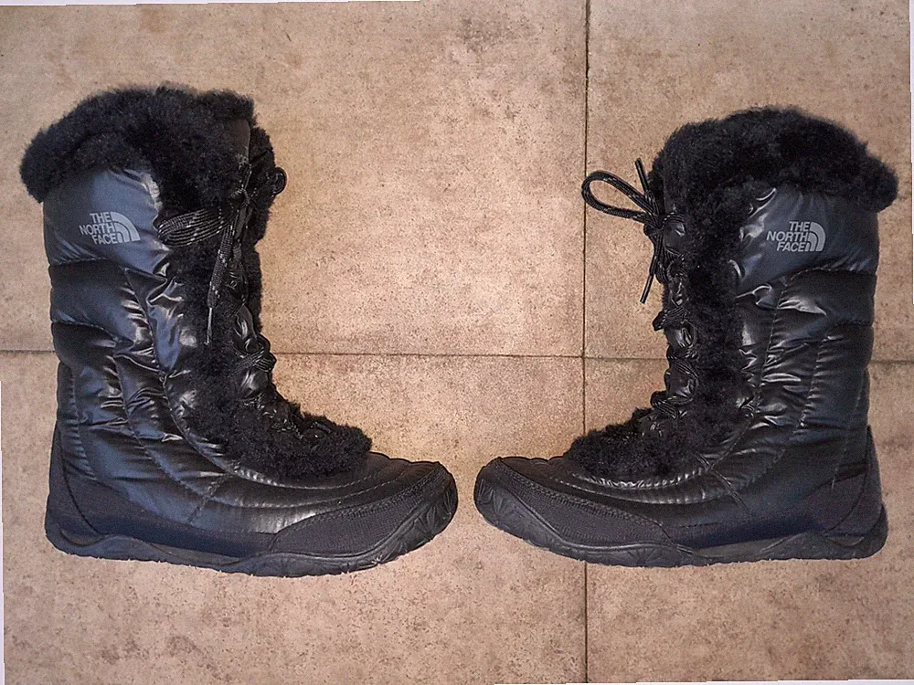 The North Face Damen Stiefel Gr. 4 Schwarz Mädchen Damen Fell Winter Schnürung