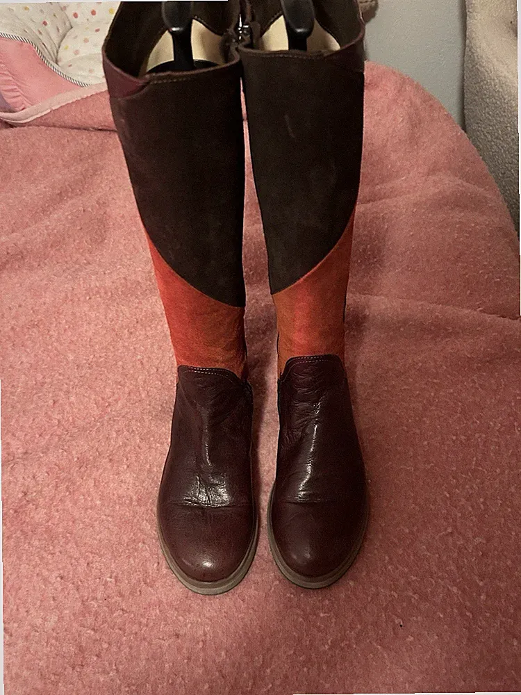 Think! Cogita Langschaftstiefel Rot Dunkelrot Leder, Lederfutter Neu