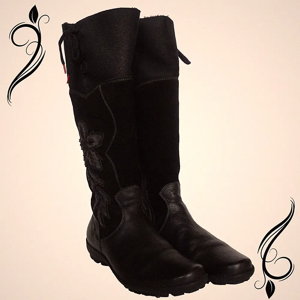 Think! Damen Winterstiefel Lederstiefel Schwarz Warm Gefüttert Gr 41 *NEU*