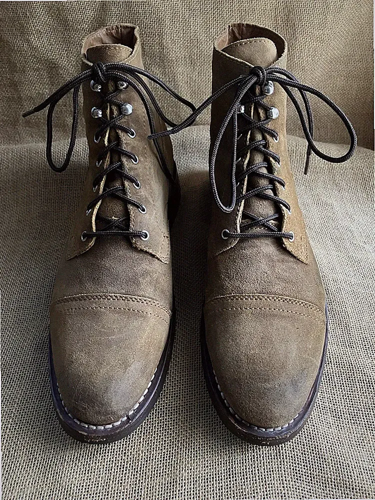 Thursday Everyday Herren Braun Wildleder Leder Kappe Zehe Stiefel Größe UK 10...