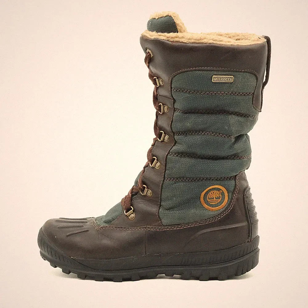 Timberland Damen 21644 Stiefel Braun/Grün Waterproof Winterstiefel EU 41.5