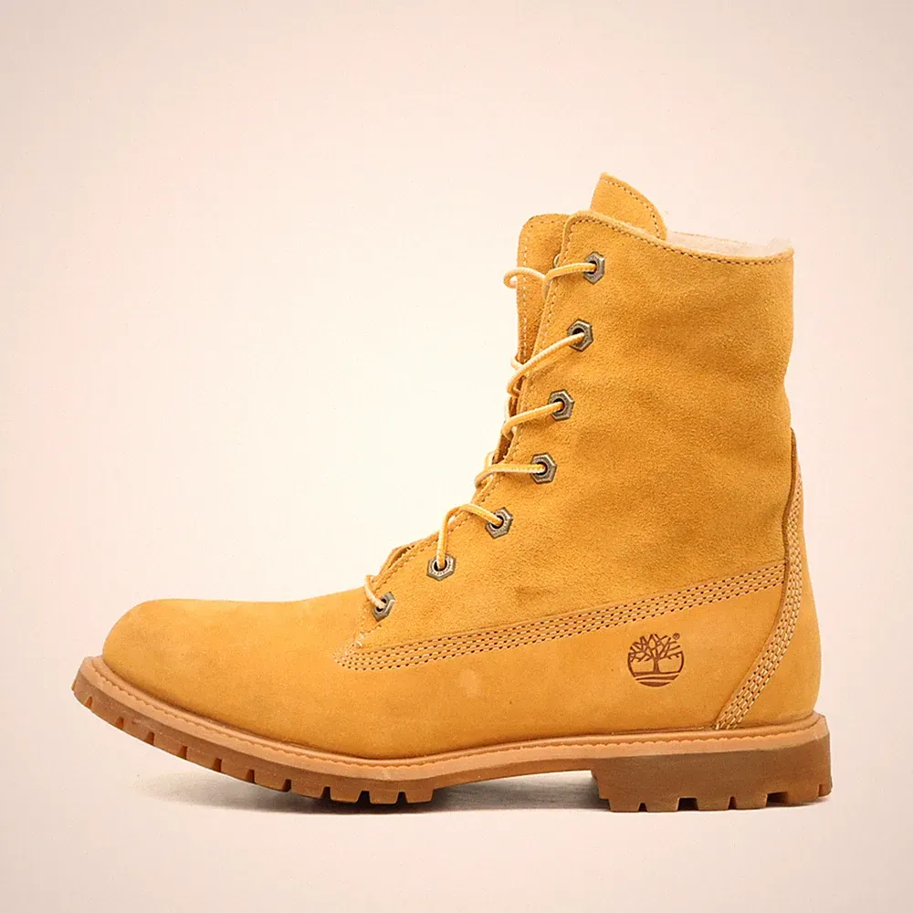Timberland Damen 3825R Boots Gelb Nubukleder Warmfutter Schnürstiefel EU 41