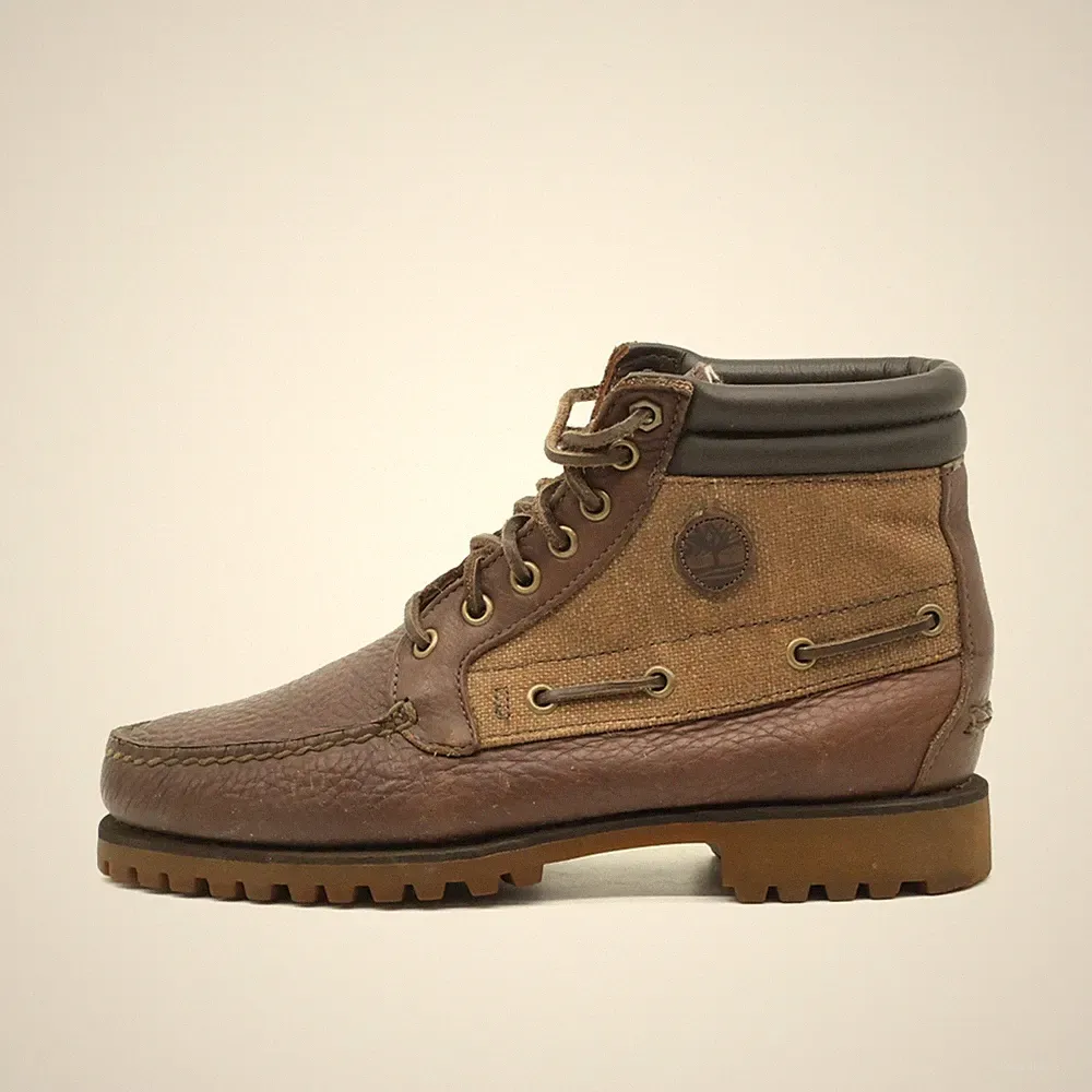 Timberland Damen 48574 Stiefel Braun Leder Knöchelhoch Profilsohle Boots EU 38,5