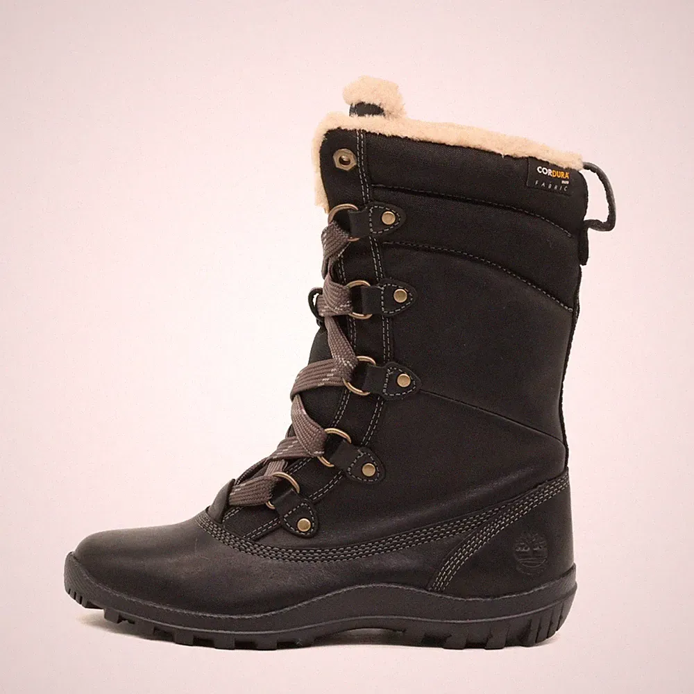 Timberland Damen 8709R Stiefel Schwarz Leder Gripstick Winterstiefel EU 37.5