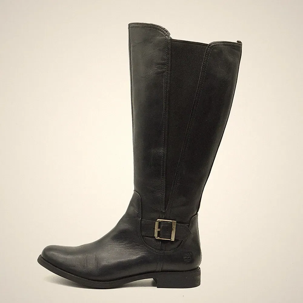 Timberland Damen A124T Stiefel Schwarz Leder Langlebig Reitstiefel EU 40