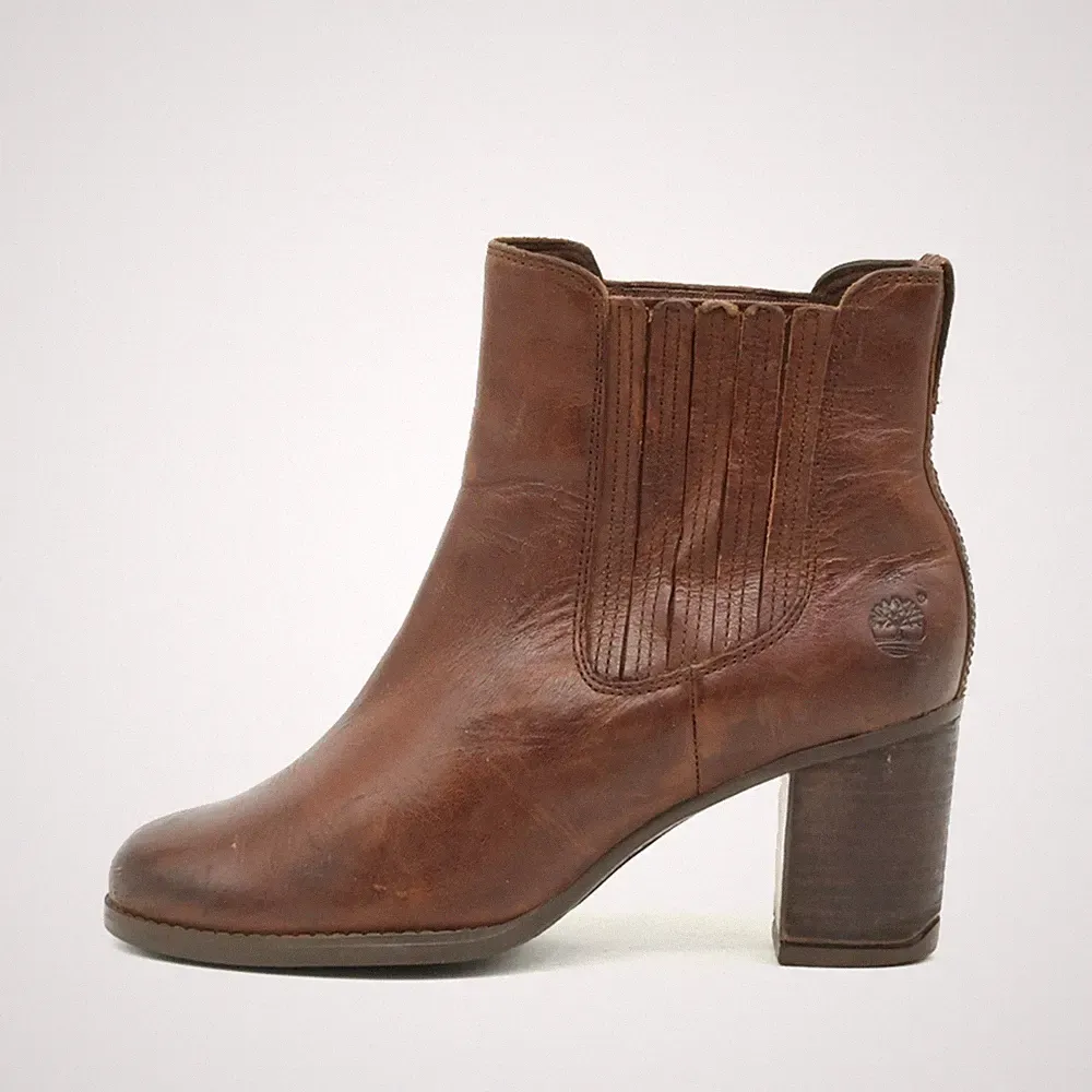 Timberland Damen A16CX Stiefelette Braun Leder Chelsea Stiefeletten EU 38