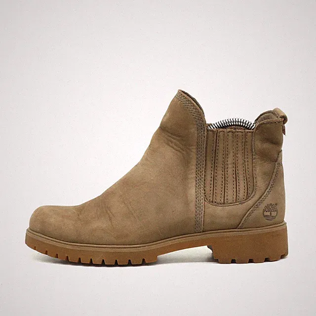 Timberland Damen A199Z Stiefeletten Taupe Nubukleder Chelsea Boots EU 38