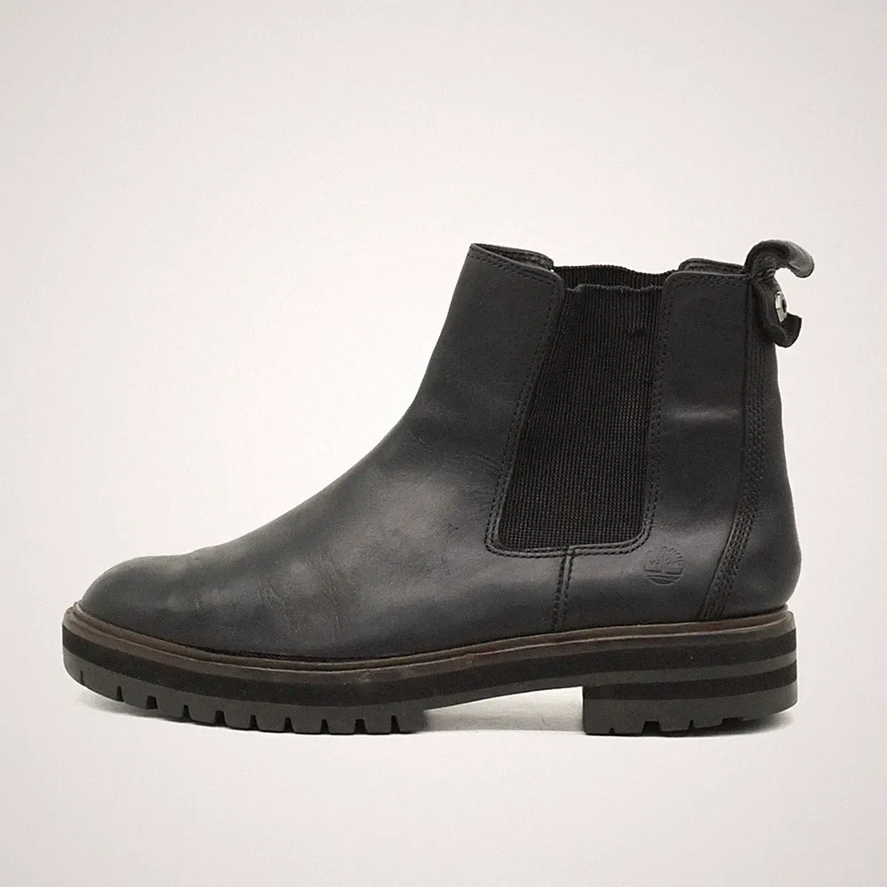 Timberland Damen A1RBJ Stiefeletten Schwarz Leder Boots Chelsea EU 39