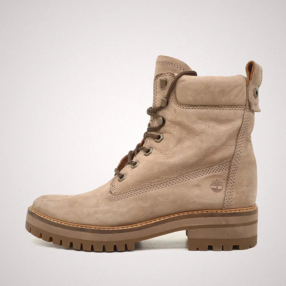 Timberland Damen A1RQX Stiefel Beige Leder Knöchelhoch Wasserdicht Boots EU 39