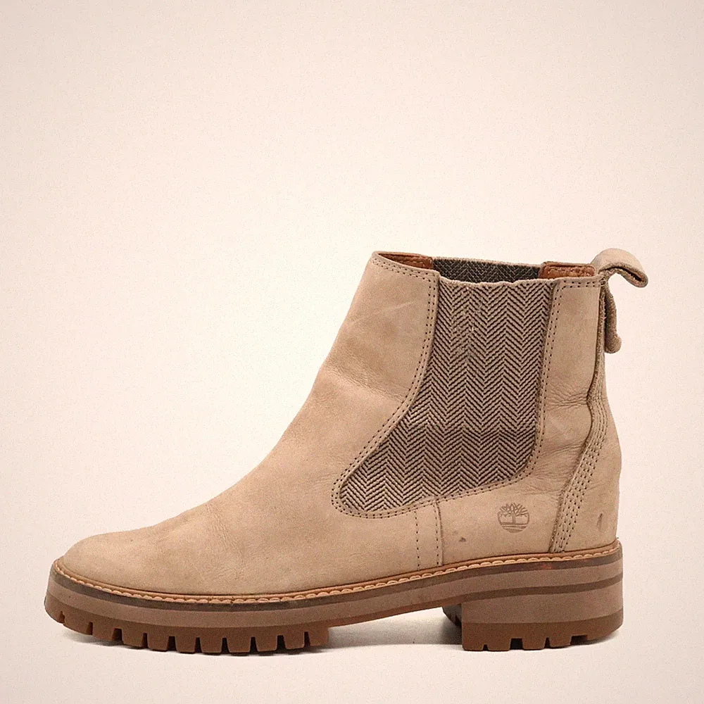 Timberland Damen A1RRK Stiefeletten Beige Leder Chelsea Boots EU 39,5