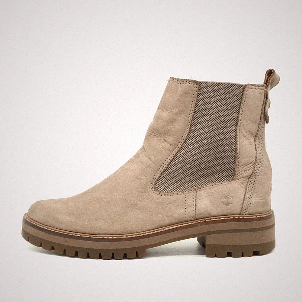 Timberland Damen A1RRK Stiefeletten Beige Leder Chelsea Boots EU 41.5