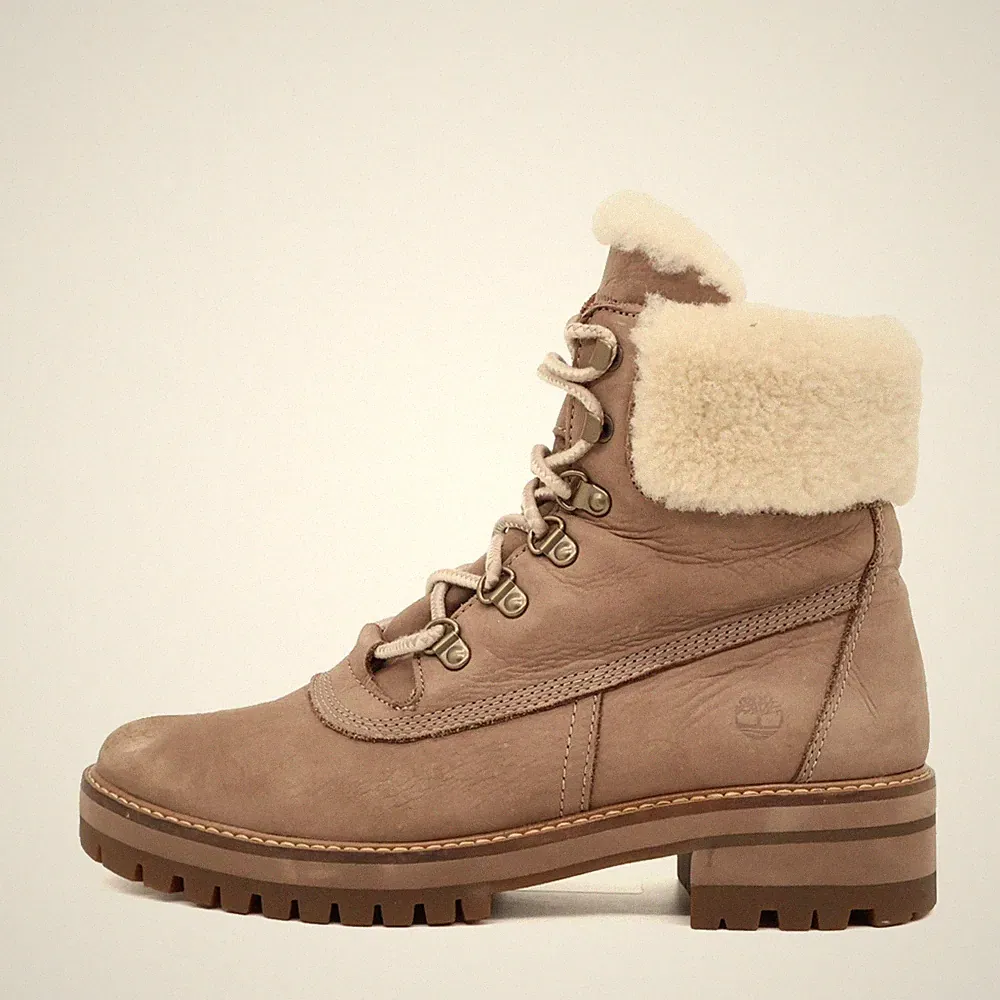Timberland Damen A1SA8 Winterstiefel Beige Leder Boots Stiefel EU 39.5