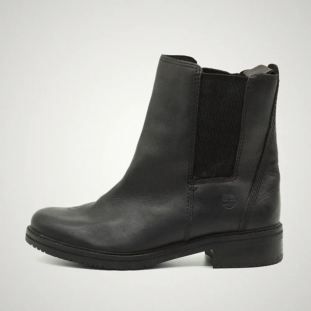 Timberland Damen A1SB9 Stiefel Schwarz Leder Knöchelhoch Boots Chelsea EU 38,5