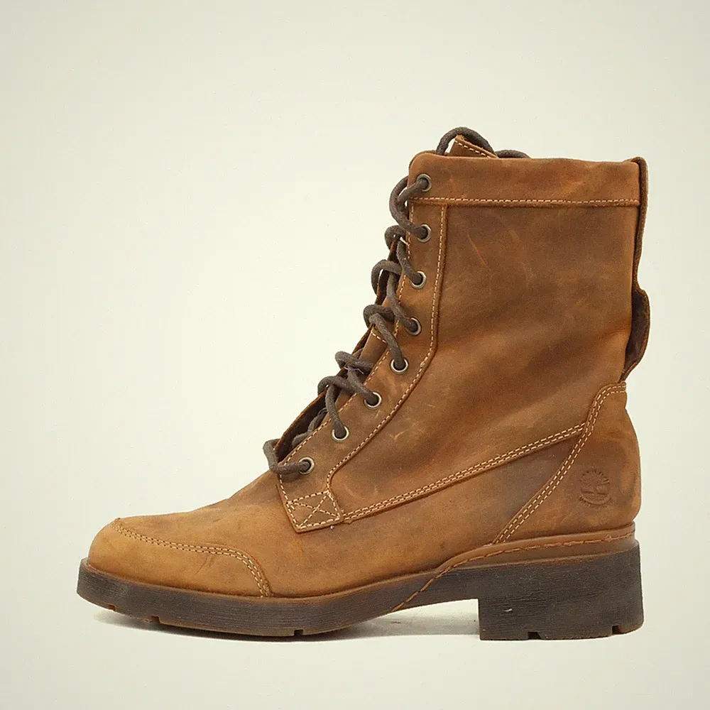 Timberland Damen A2F8E Stiefel Braun Leder Mittel Boots Schnürstiefel EU 36