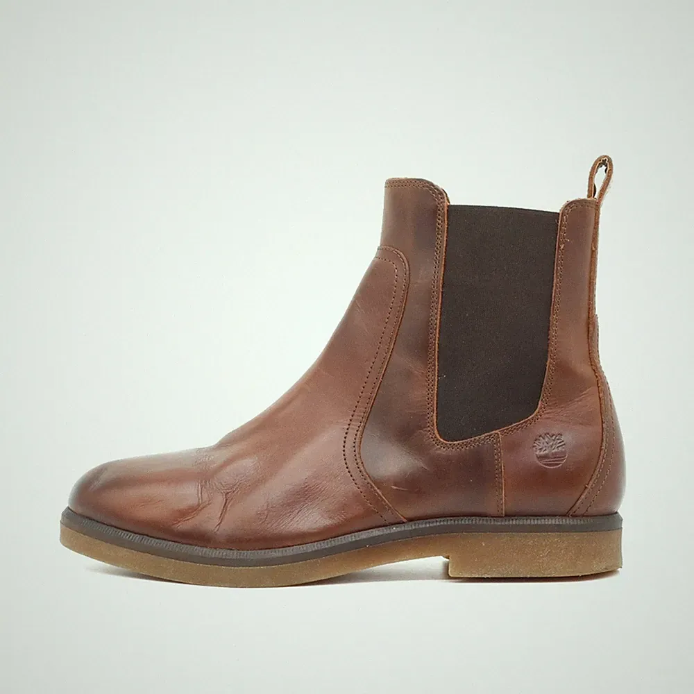 Timberland Damen A2GSP Stiefel Braun Leder Knöchelhoch Chelsea Boots EU 41