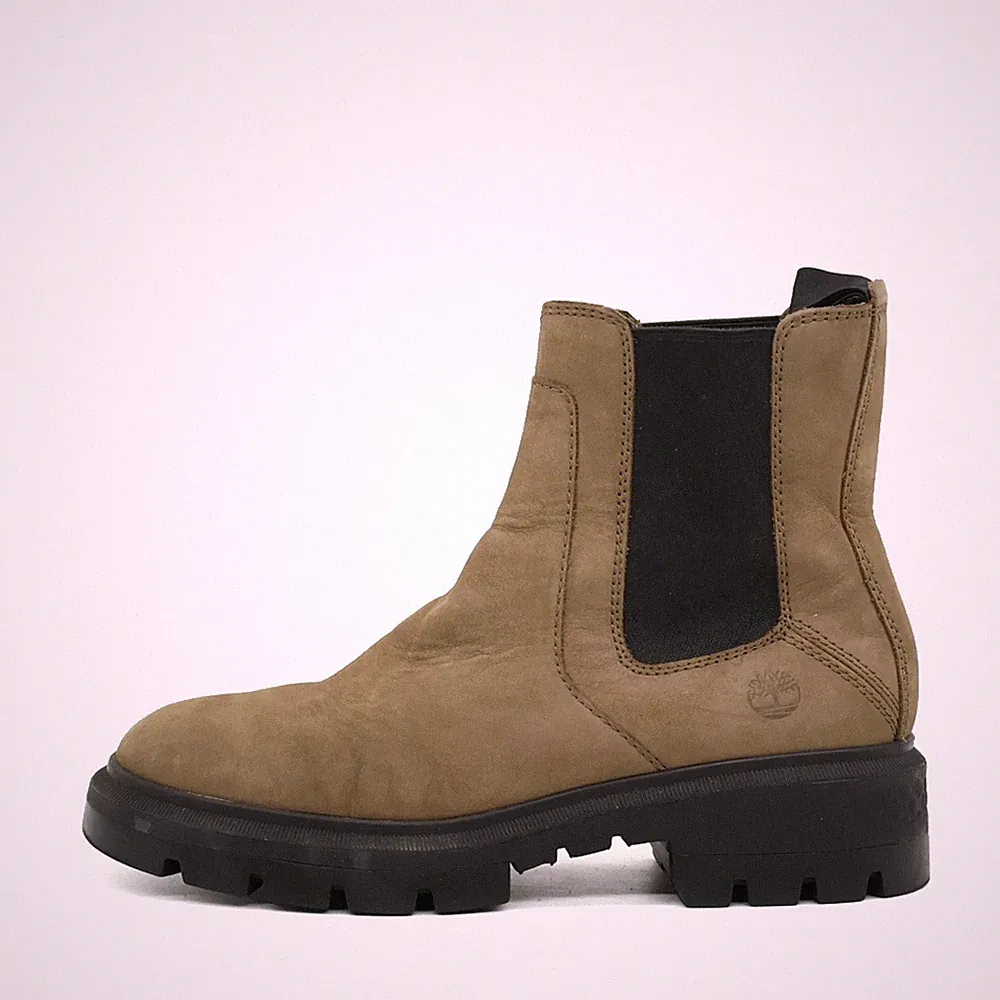 Timberland Damen A5NF3 Stiefel braun Leder Knöchelhoch Chelsea Boot Boots EU 37