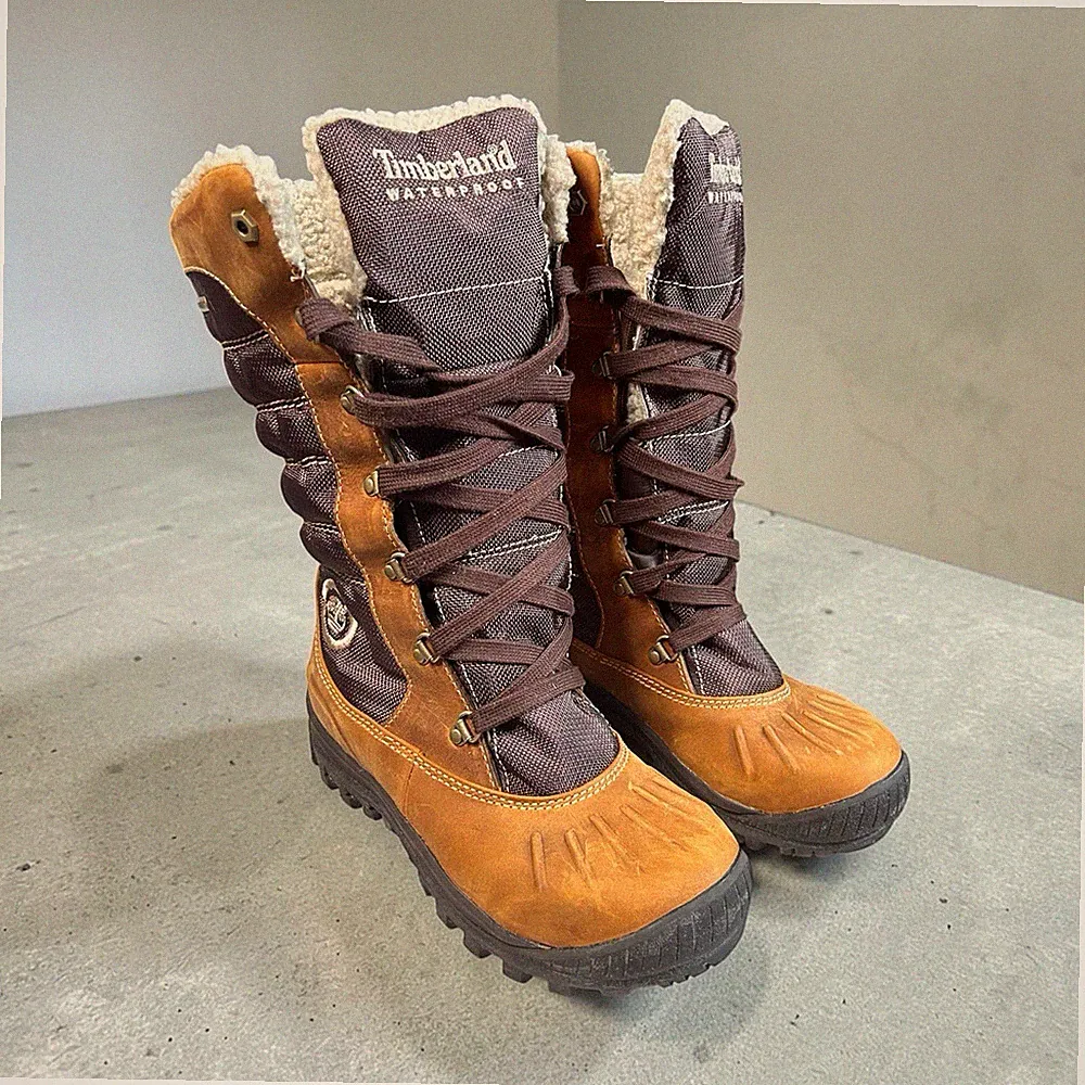 Timberland Damen Schneestiefel wasserdicht gefüttert Braun EU 37 US 6