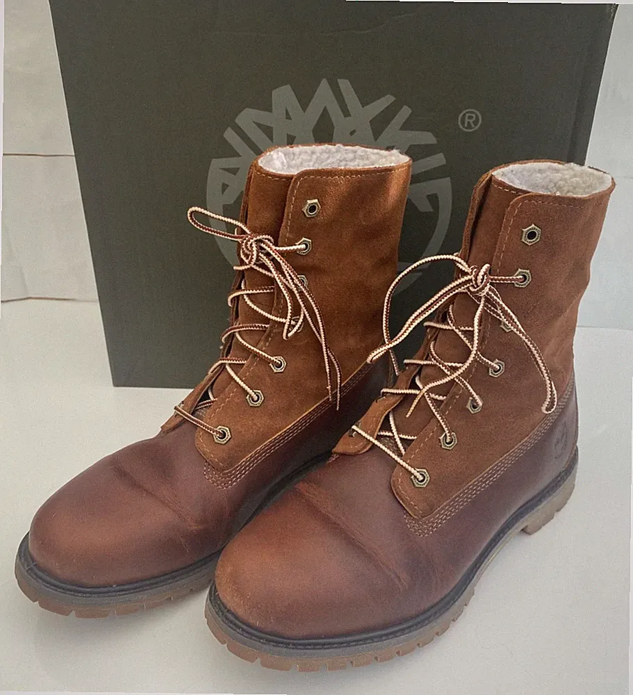 Timberland Damen Stiefeletten Stiefel Braun Leder Wildleder Outdoor-Boots EU 41